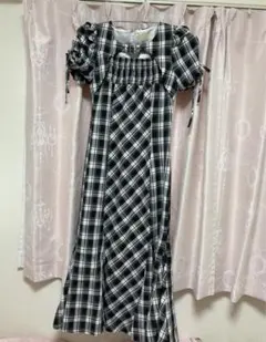 【evelyn】デコルテベルトOP 夏服 マーメイドワンピース チェック柄