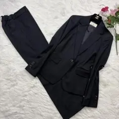 ✨美品✨イネド　ビジネス　パンツスーツ　セットアップ　洗濯可　ストレッチ　濃紺のサムネイル