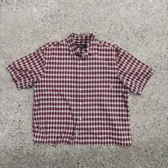 Eddie Bauer ギンガム ミニ チェック シャツ 半袖 赤 白