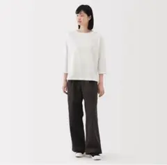 天竺編みボートネック七分袖Ｔシャツ　Mサイズ2枚セット