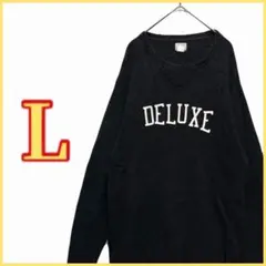 【DELUXE】 長袖 ニット セーター デカ ビッグロゴ カジュアルのサムネイル