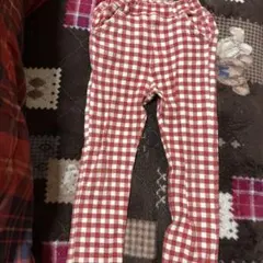 赤と白のチェック柄 ボトムス 130サイズ