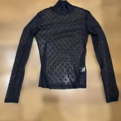 Bershka シースルー ドット柄 ハイネック トップス