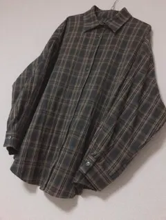 30 古着　チェック　シャツ　レトロ　オーバサイズ　ネルシャツ　男女兼用