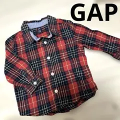 babygap 赤チェックシャツ　クリスマス　90