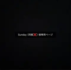 Sunday（同梱❌）様専用ページ