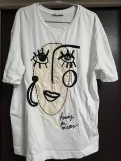 ZARA 顔イラスト入りオーバーサイズTシャツ
