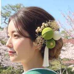 ちりめん玉かんざしセット