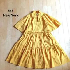 SeaNewYork シーニューヨーク パッチワーク風 キャミワンピースブルーM