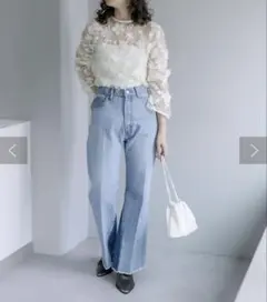 mystic オーガンジーレースブラウス