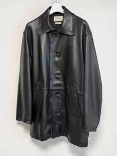 YOKE Cut-Off Leather Car Coat(BLACK)のサムネイル