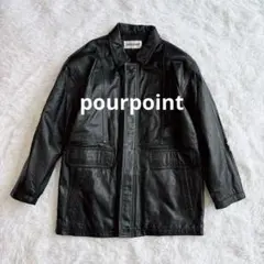 pourpoint/レザージャケット/牛革/本革/アウター/羽織/黒/4001