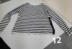 12 テチチ　ストライプ柄 長袖トップス