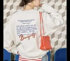 限定展開　バック 刺繍 ロゴ 裏起毛 スウェット