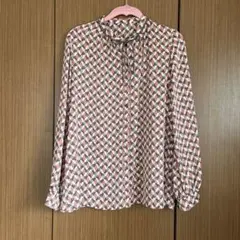 アナイ猫柄長袖ブラウス36