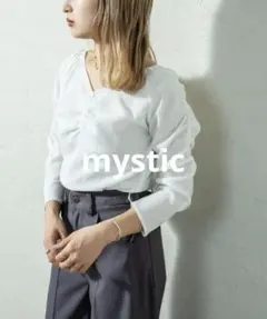 mystic シャーリングチェックブラウス