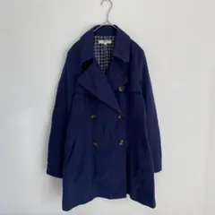 オゾック】トレンチコート　スプリングコート　ダブルボタン　青【36】ロングコート