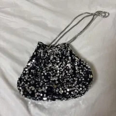 スパンコール ショルダーバッグ 黒