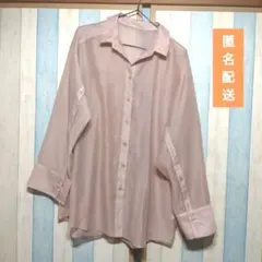 ★886 レディース服春夏秋ナイスクラップ オーバーサイズシアーシャツ ピンク系のサムネイル