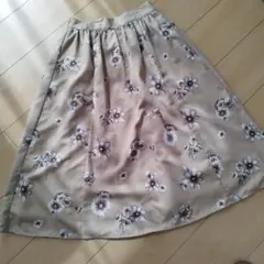 earth music&ecology フラワープリント フレアスカート F