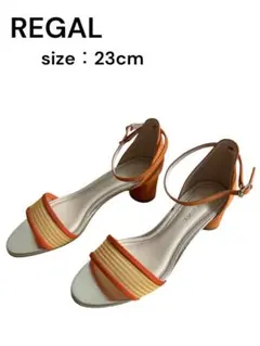 【美品】REGAL リーガル ストラップサンダル オレンジ ストライプ 24cmのサムネイル