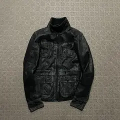opium darkwear black leather jacket退廃 漆黒 - メルカリ