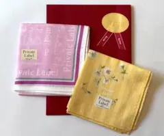 【新品未使用】Private Label ハンカチ 2枚セット ピンク イエロー