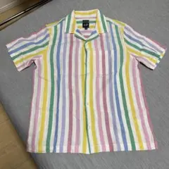 GAP リネン混 ストライプ 半袖シャツ マルチカラー XSのサムネイル