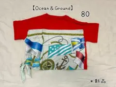 【新品】Ocean & Ground スカーフデザイン半袖Tシャツ 80のサムネイル
