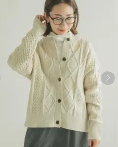 アーバンリサーチドアーズ　FORK＆SPOON　アラン柄ニットカーディガン