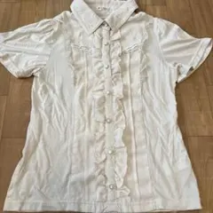 アクシーズファム ブラウス フリル ベージュ M 半袖シャツ レース トップス