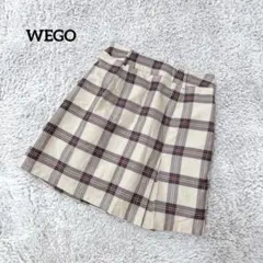 WEGO ウィゴー【F】チェック柄ミニスカート ベージュ 裏地付き 綺麗め