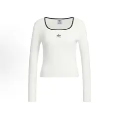 日本未発売S adidas ニットカットソー 長袖 ホワイト　JM8055