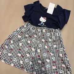 新品タグ付き キティ Hello Kitty 半袖ワンピース ギンガムチェック