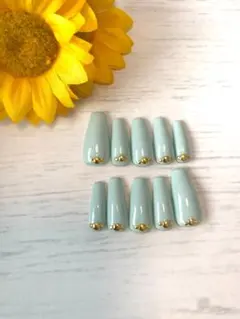 【新品】落ち着いたライトブルーネイル