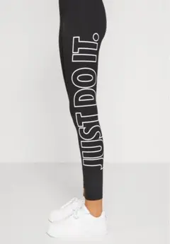 S 新品 ナイキ タイツ レギンス スパッツ デカロゴ ダンス 黒 ハイライズ