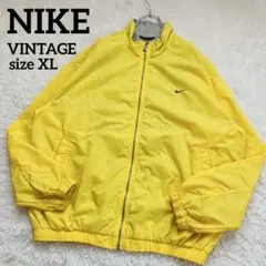 ✨希少✨ナイキ ヴィンテージ ナイロンジャケット スウッシュ刺繍 イエロー銀タグ