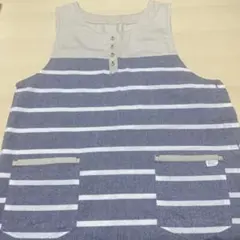 ストライプ ノースリーブエプロン