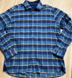 Golden Bear 長袖ネルシャツ L 青系チェック　メンズ