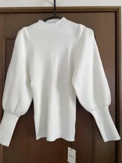 新品　GRLリブ編みバルーンスリーブ長袖ニット L