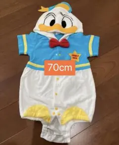 Disney ドナルドダック なりきり 着ぐるみ フード付きロンパース 70cm