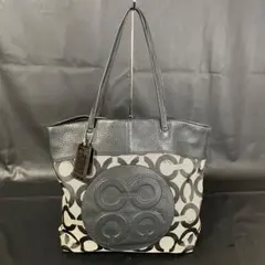 ✨極美品✨コーチ シグネチャー オプアート トート バッグ ブラック 15013