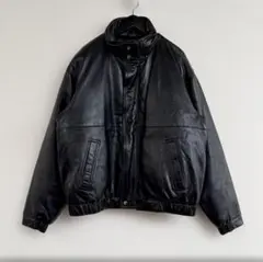 超スペシャル 80s エディーバウアー レザー ダウンジャケット XL ブラック