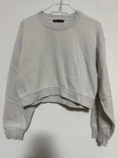 【ZARA】 ベージュ ショート丈スウェット Sサイズ