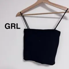 美品 GRL グレイル　リブ キャミソール サイズS 黒 韓国 夏