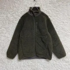 【無印良品】ボアフリースジャケット (S) アウター メンズ オリーブ