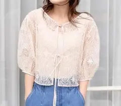 お値下げ【mystywomen】 オーガンジー2WAYブラウス 　F　かわいいのサムネイル