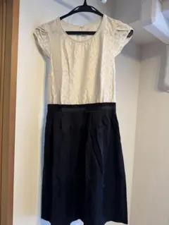 クミキョク 2(M) ひざ丈ワンピース ドレス レース レディース アイボリー