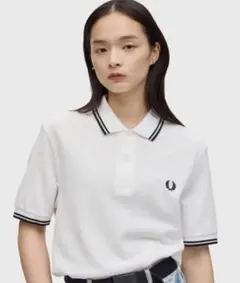 フレッドペリー FRED PERRY ホワイト ポロシャツ 半袖 UK10