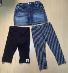 美品！！130デニムスカートと120スパッツ2枚セット♡